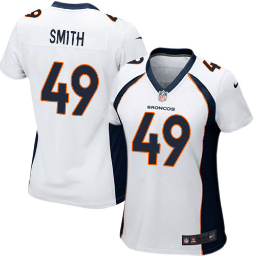 Women's Game Dennis Smith Nike Jersey White Road - #49 NFL Denver Broncos